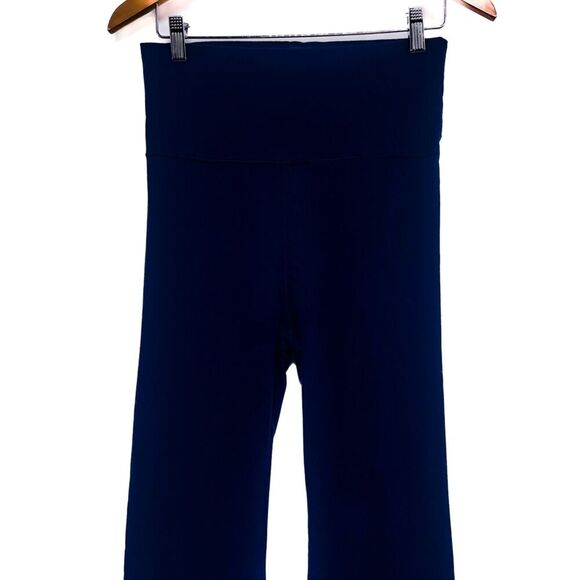 Victoria's Secret Flare Wide Leg Foldover Waist Yoga Pants Leggings Navy Blue - Picture 4 of 9